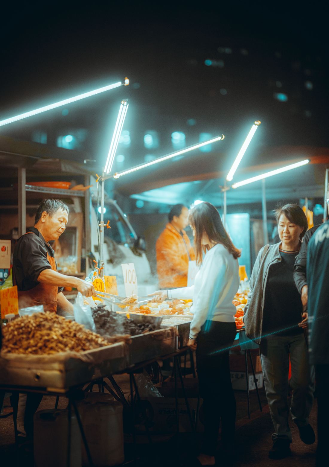 A busy lantern-lit lane at a Taiwan night market