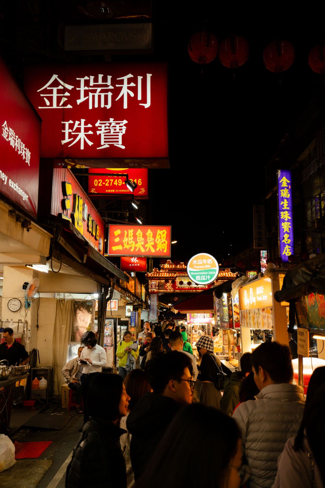 A traditional food stall at a Taiwan night market